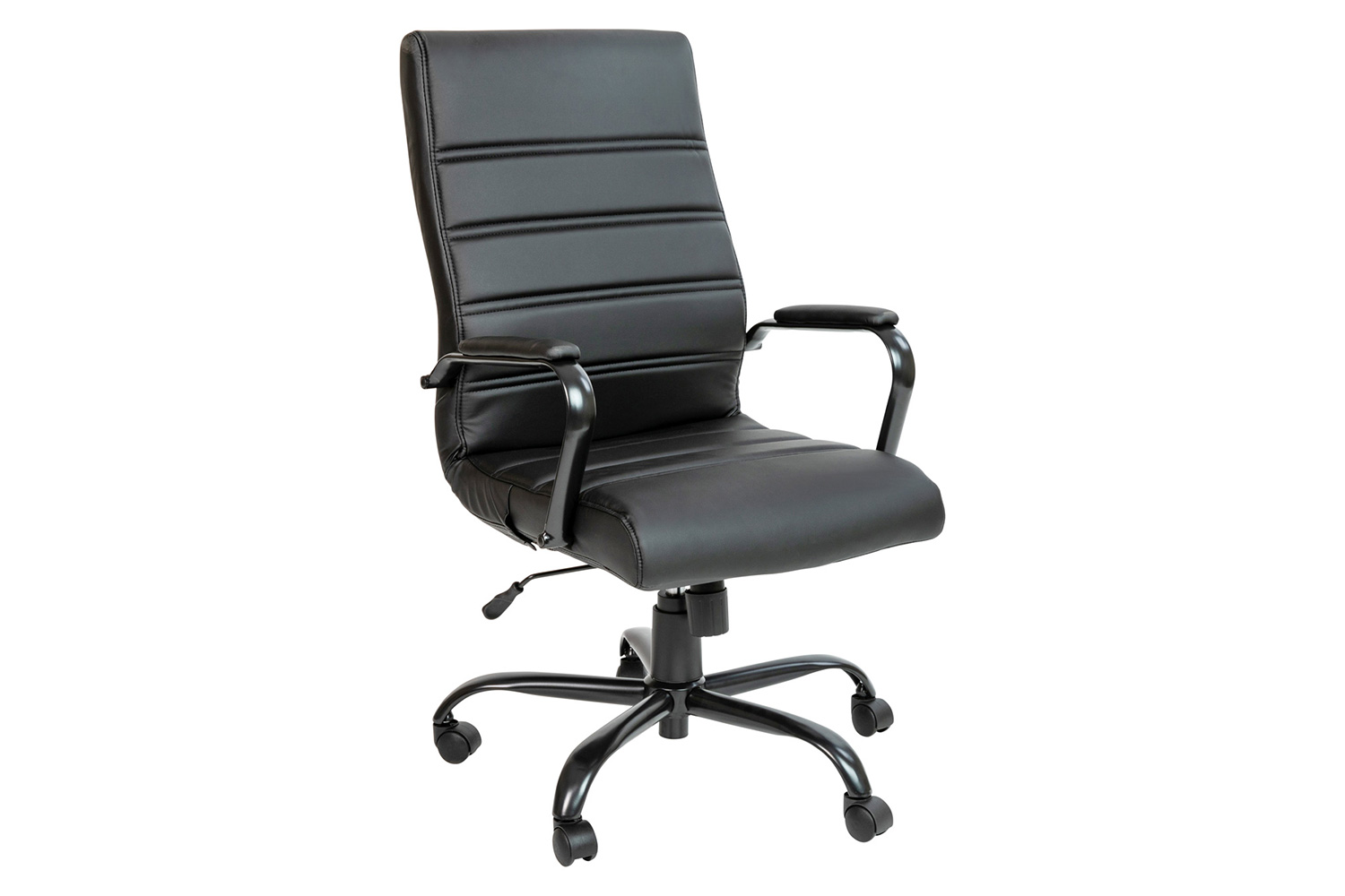 BLNK Whitney LeatherSoft High-Back Executive Swivel Office Chair with Black Frame and Arms