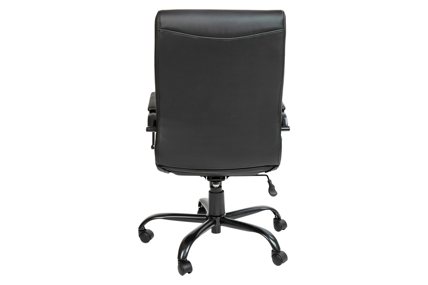 BLNK Whitney LeatherSoft High-Back Executive Swivel Office Chair with Black Frame and Arms - Black