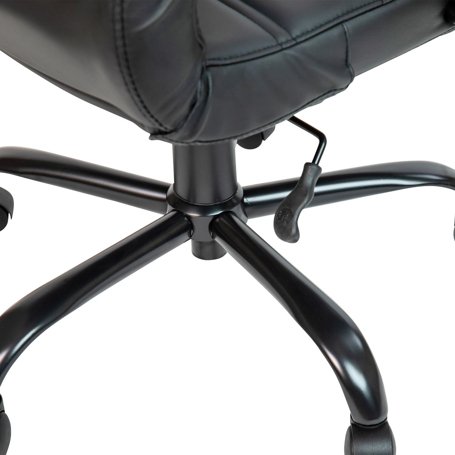 BLNK Whitney LeatherSoft High-Back Executive Swivel Office Chair with Black Frame and Arms - Black