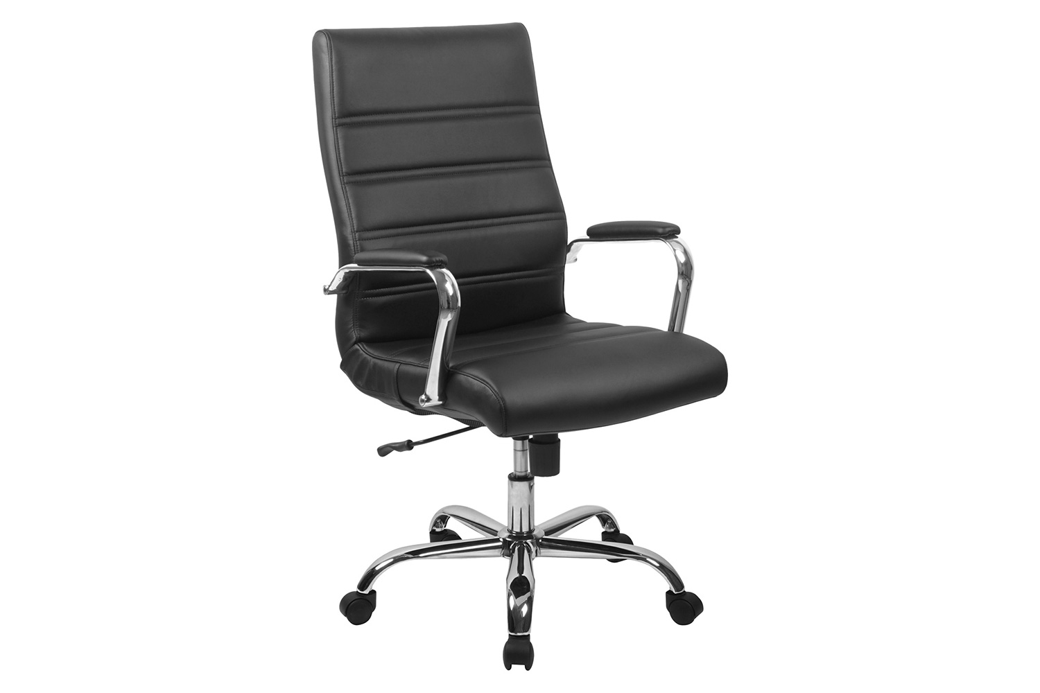 BLNK Whitney LeatherSoft High-Back Executive Swivel Office Chair with Chrome Frame and Arms