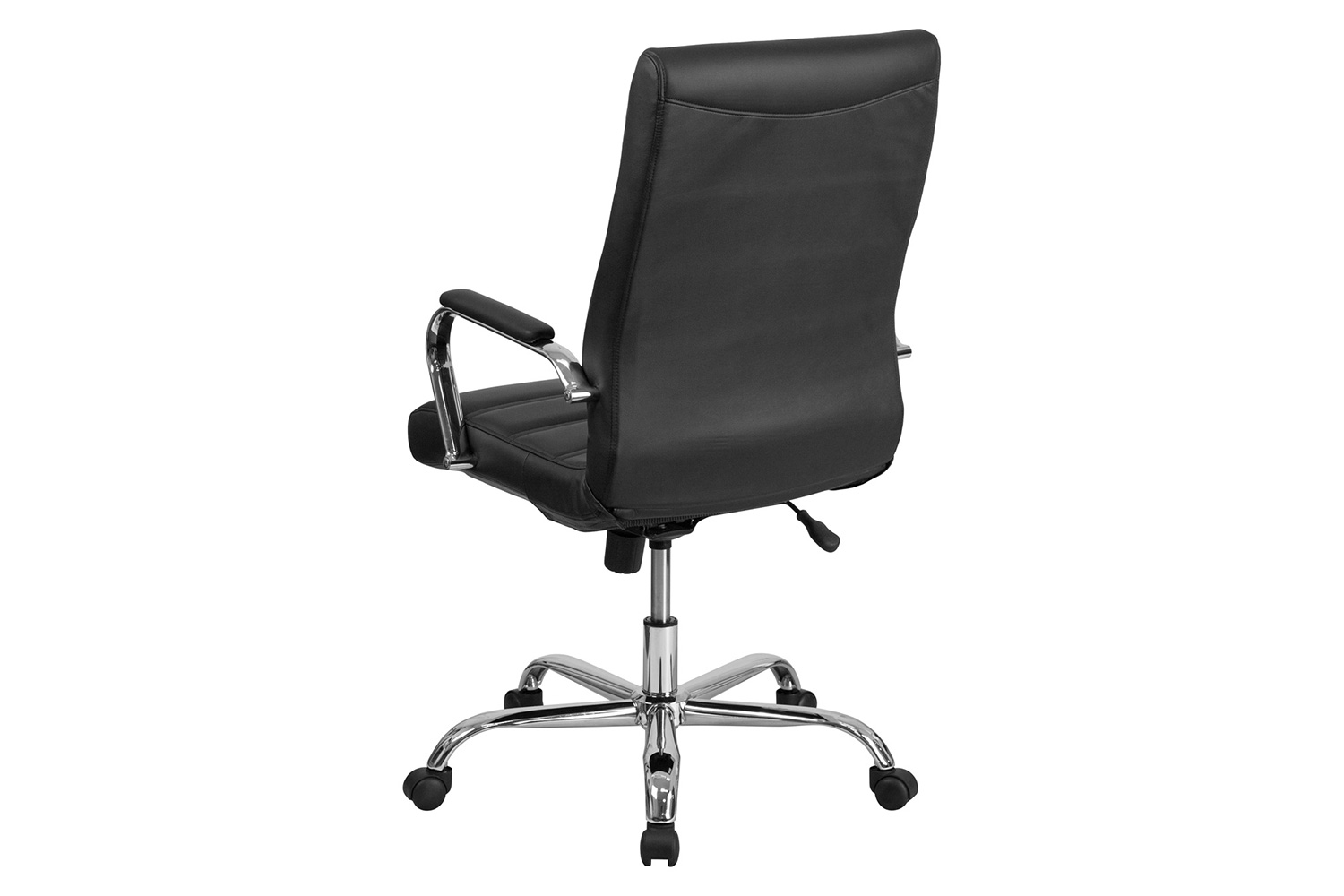 BLNK Whitney LeatherSoft High-Back Executive Swivel Office Chair with Chrome Frame and Arms - Black