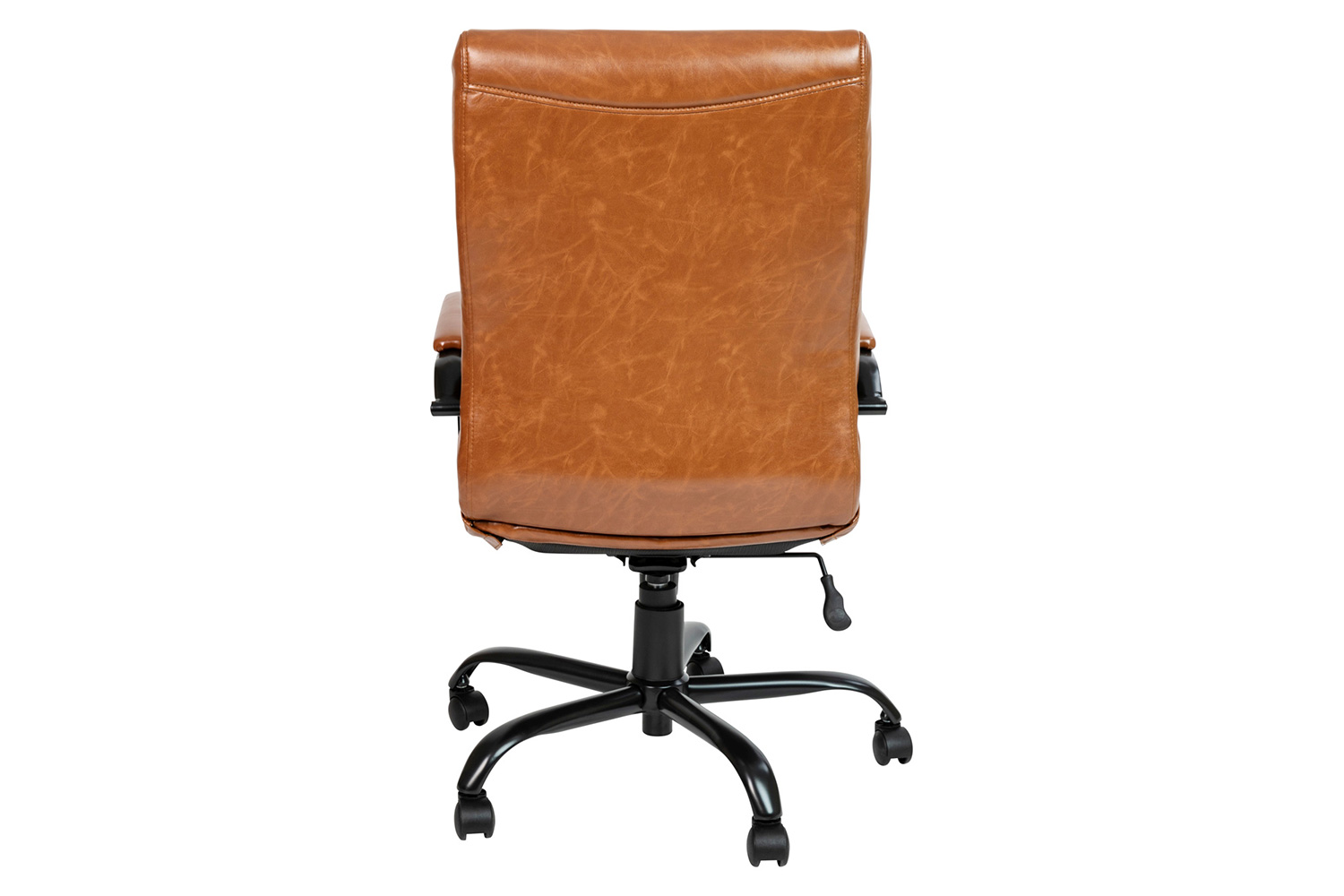 BLNK Whitney LeatherSoft High-Back Executive Swivel Office Chair with Black Frame and Arms - Brown