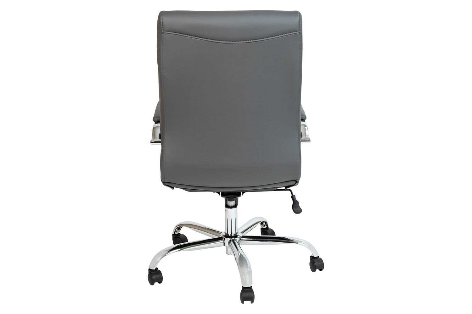 BLNK Whitney LeatherSoft High-Back Executive Swivel Office Chair with Chrome Frame and Arms - Gray