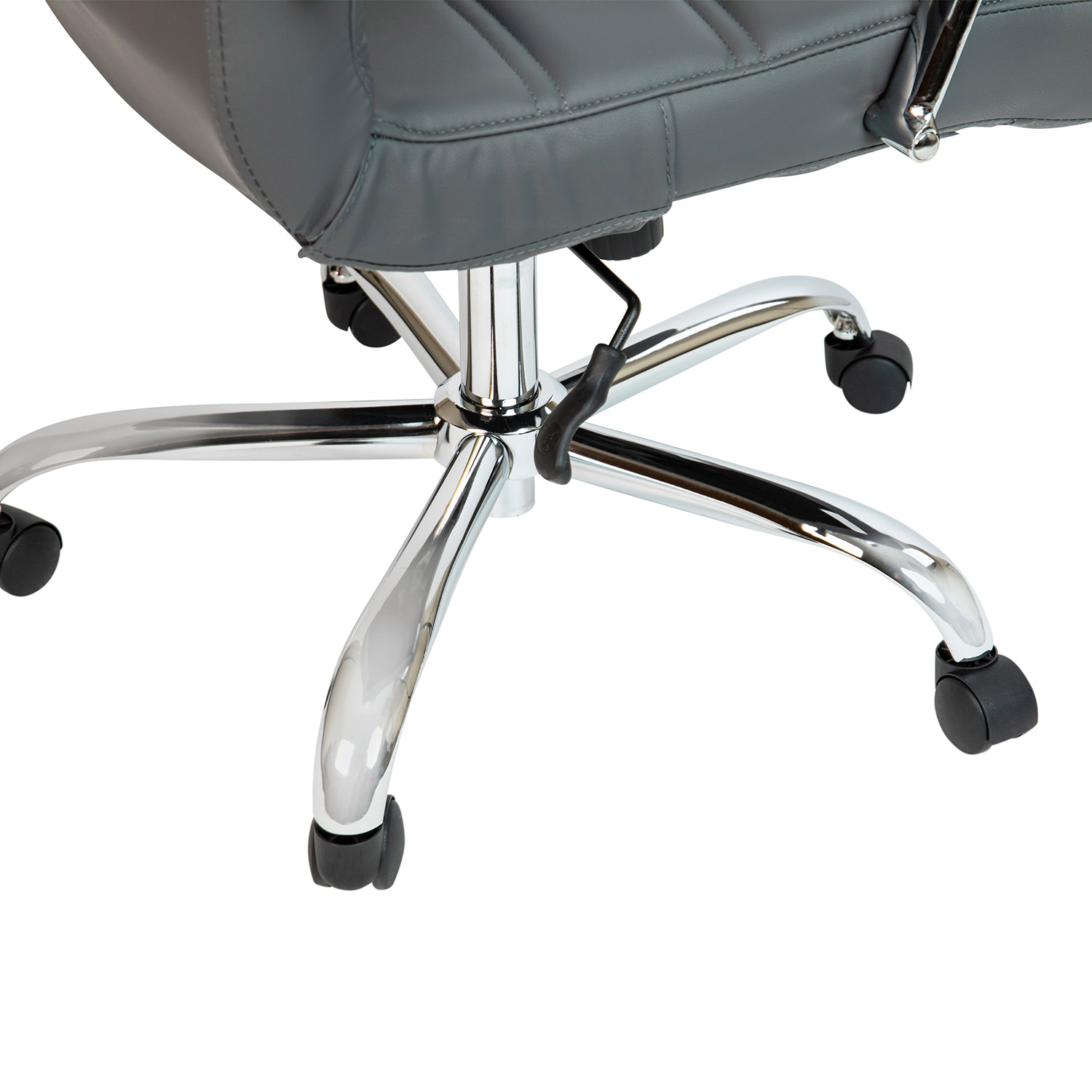 BLNK Whitney LeatherSoft High-Back Executive Swivel Office Chair with Chrome Frame and Arms - Gray