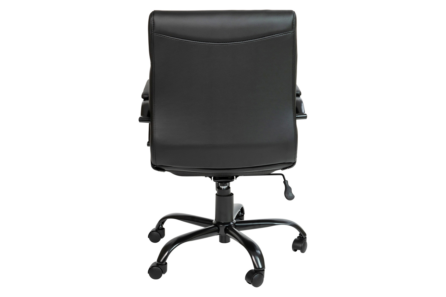 BLNK Whitney LeatherSoft Mid-Back Executive Swivel Office Chair with Black Frame and Arms - Black