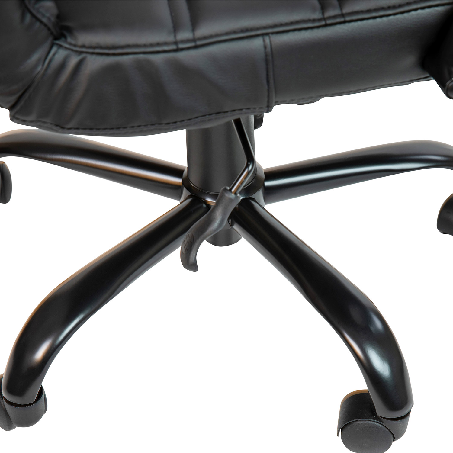 BLNK Whitney LeatherSoft Mid-Back Executive Swivel Office Chair with Black Frame and Arms - Black