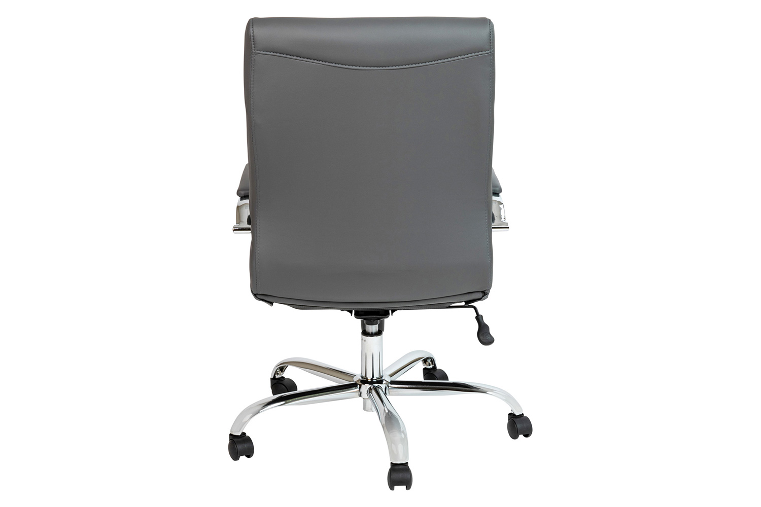 BLNK Whitney LeatherSoft Mid-Back Executive Swivel Office Chair with Chrome Frame and Arms - Gray