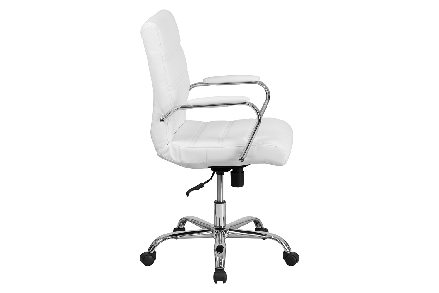 BLNK Whitney LeatherSoft Mid-Back Executive Swivel Office Chair with Chrome Frame and Arms - Gold