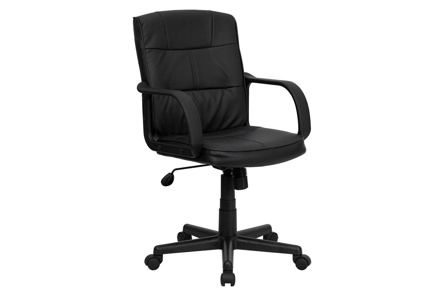 BLNK - Rider LeatherSoft Mid-Back Swivel Task Office Chair with Arms