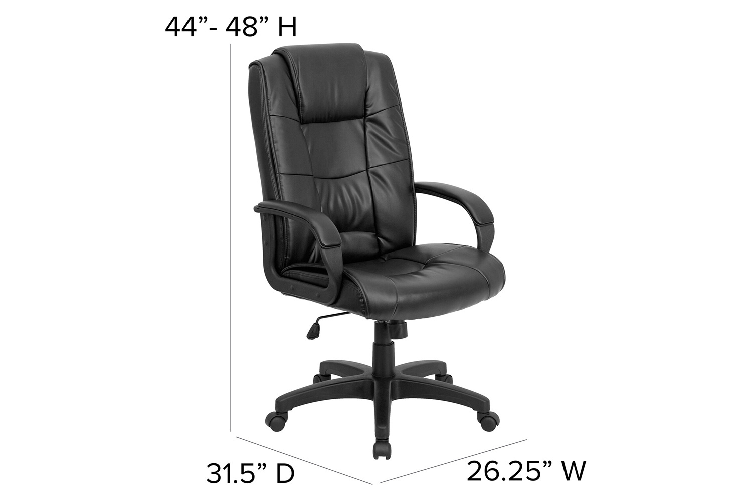 BLNK - Jessica LeatherSoft High Back Executive Swivel Office Chair with Arms