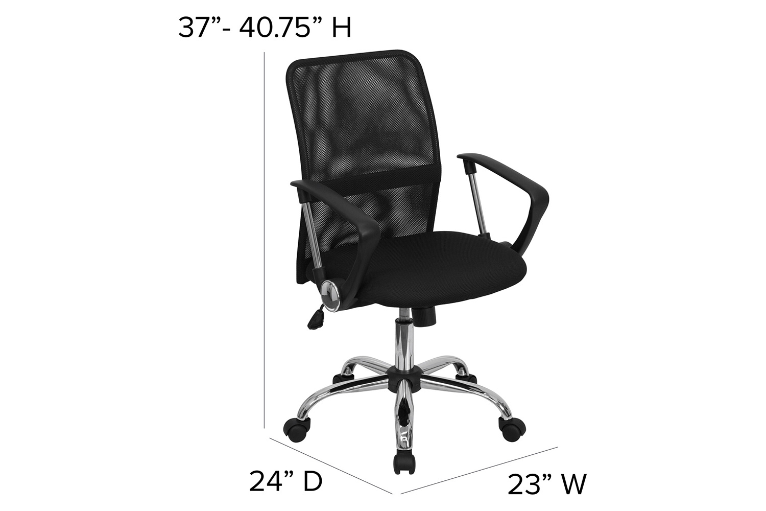 BLNK - Jenkins Mid-Back Mesh Swivel Task Office Chair with Lumbar Support Band and Arms