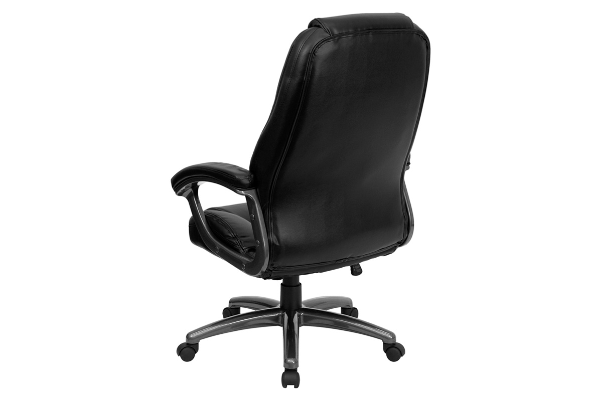 BLNK - Jules LeatherSoft High-Back Executive Swivel Ergonomic Office Chair with Deep Curved Lumbar and Arms