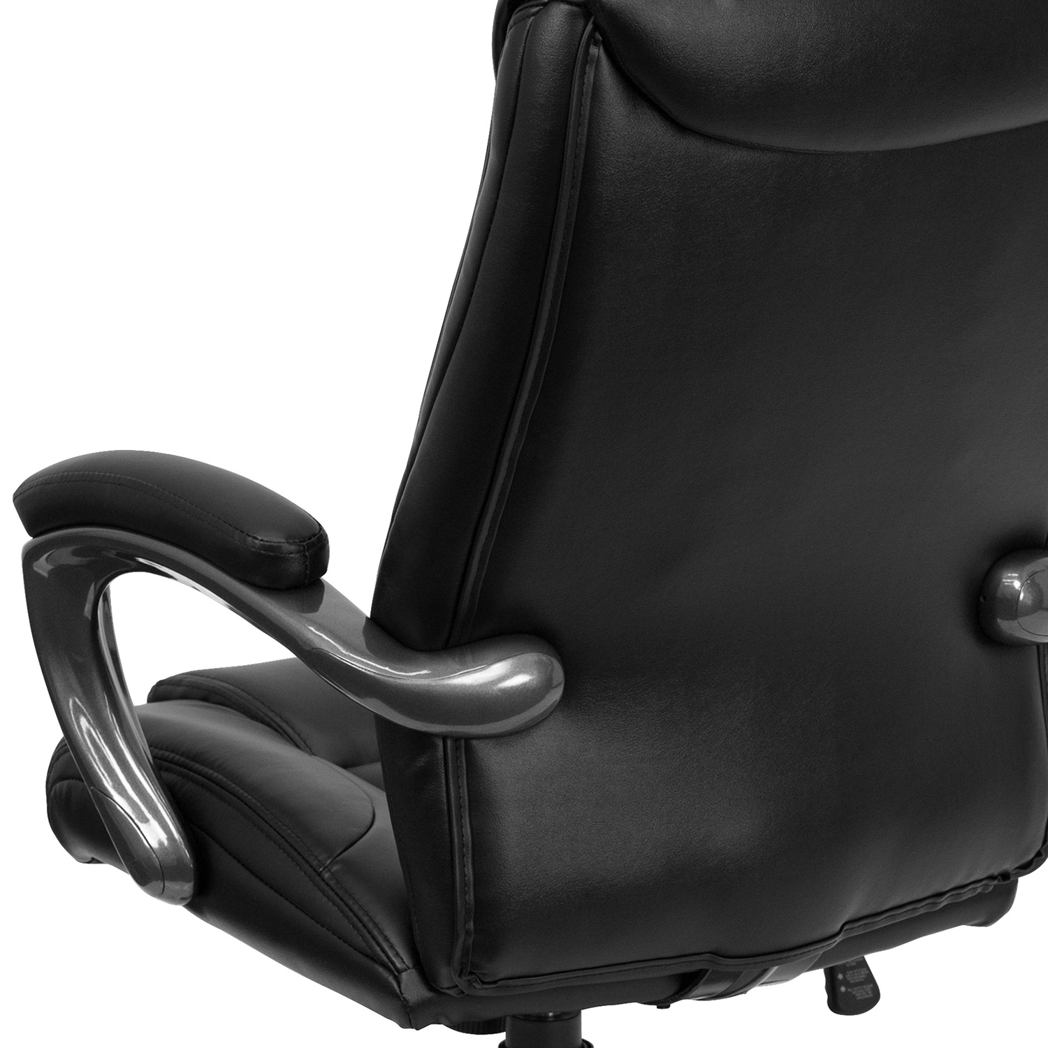 BLNK - Oma LeatherSoft High-Back Layered Upholstered Executive Swivel Ergonomic Office Chair with Smoke Base and Arms