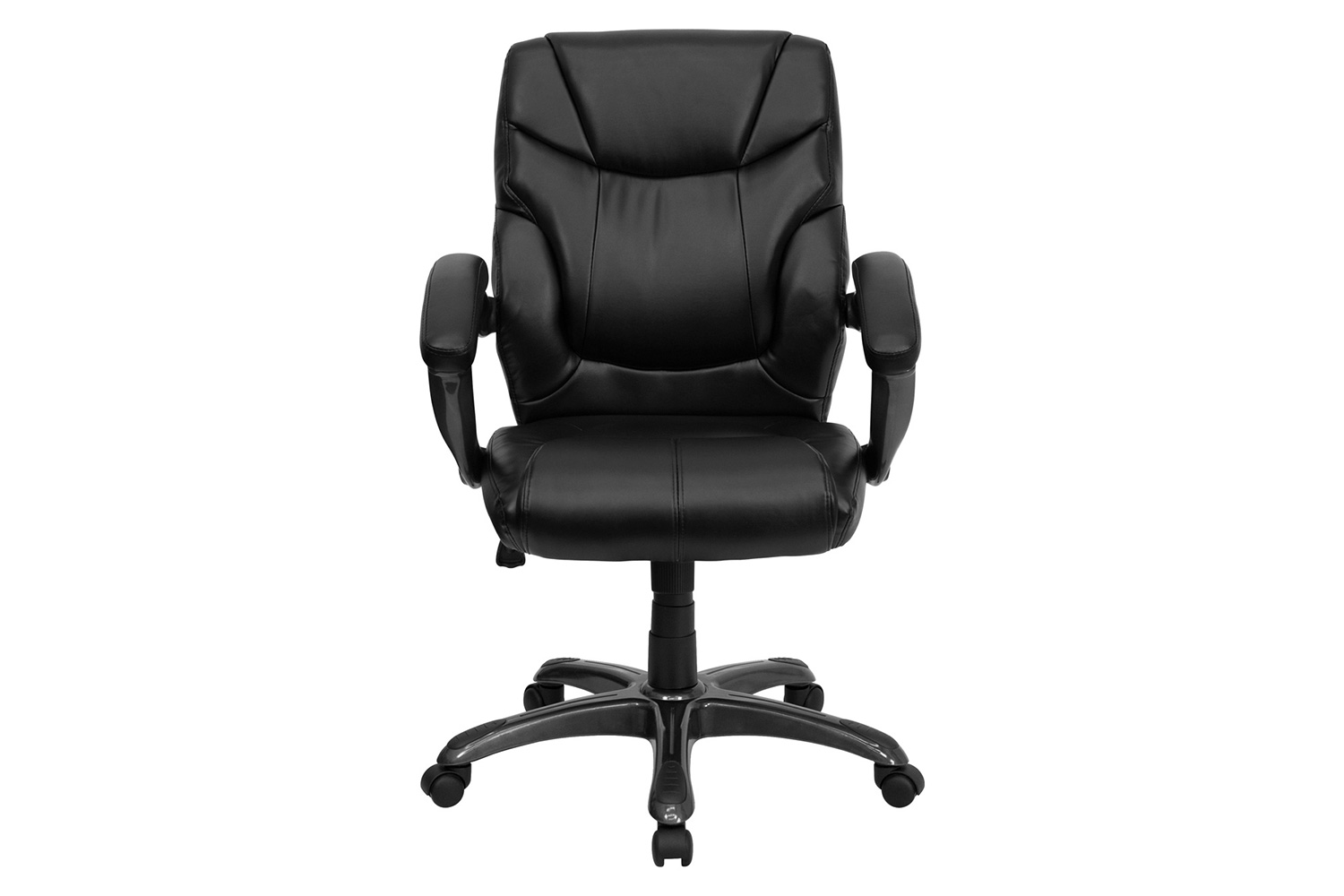 BLNK - Megan LeatherSoft Mid-Back Overstuffed Swivel Task Ergonomic Office Chair with Arms