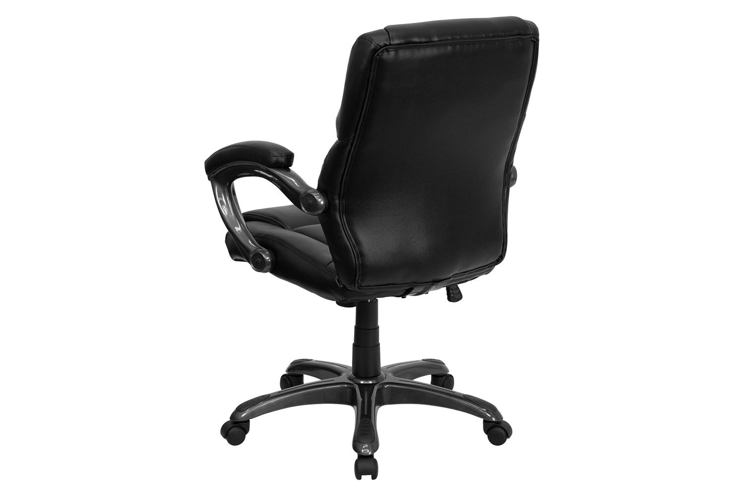 BLNK - Megan LeatherSoft Mid-Back Overstuffed Swivel Task Ergonomic Office Chair with Arms