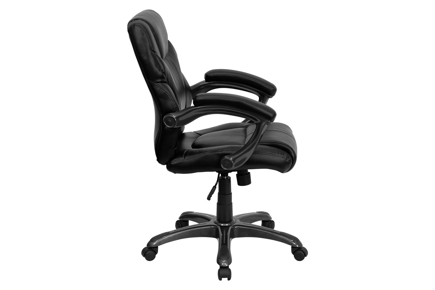 BLNK - Megan LeatherSoft Mid-Back Overstuffed Swivel Task Ergonomic Office Chair with Arms