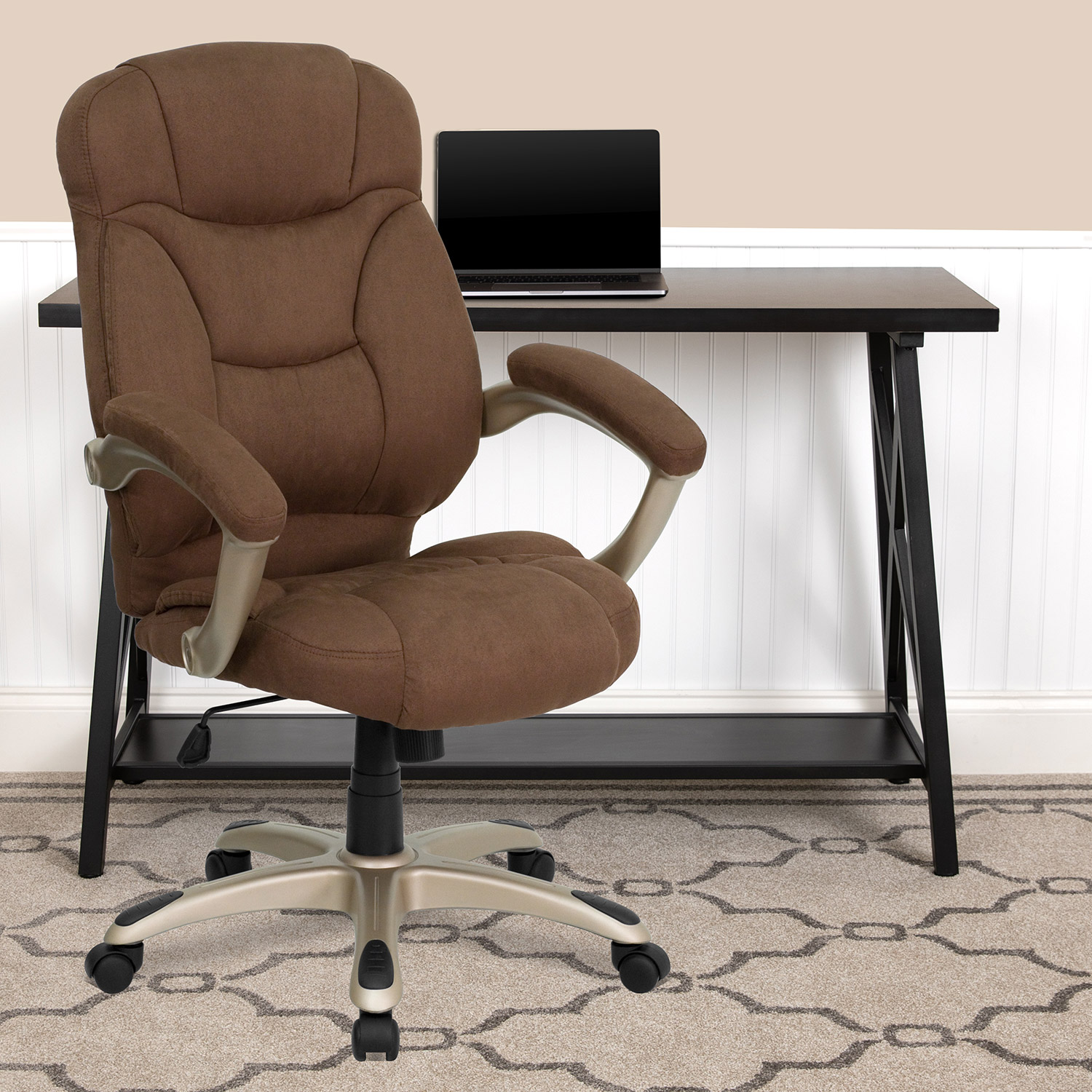 BLNK Jessie Microfiber High-Back Contemporary Executive Swivel Ergonomic Office Chair with Arms