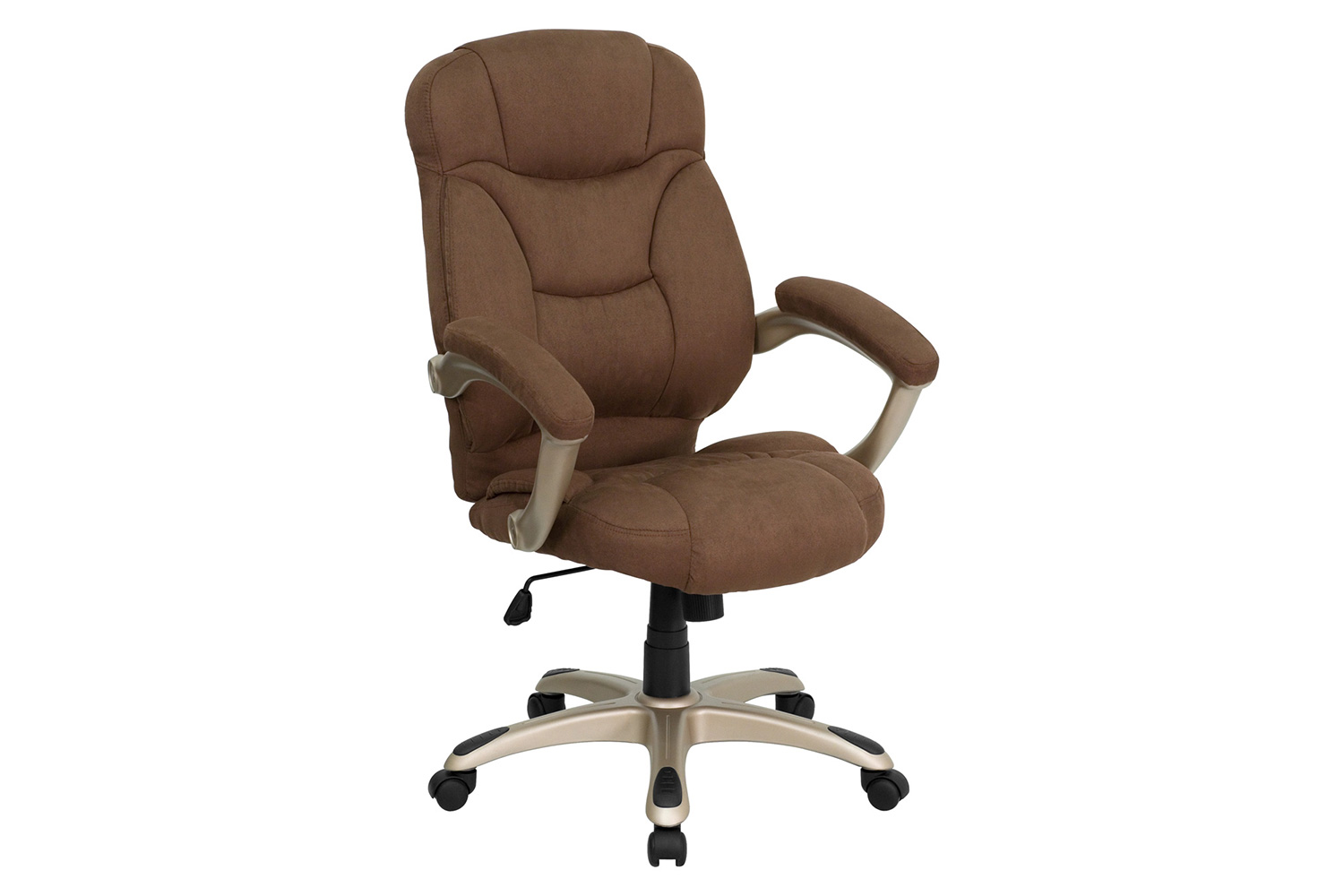 BLNK Jessie Microfiber High-Back Contemporary Executive Swivel Ergonomic Office Chair with Arms - Brown