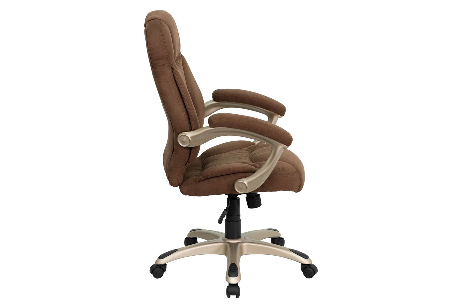 BLNK Jessie Microfiber High-Back Contemporary Executive Swivel Ergonomic Office Chair with Arms - Brown