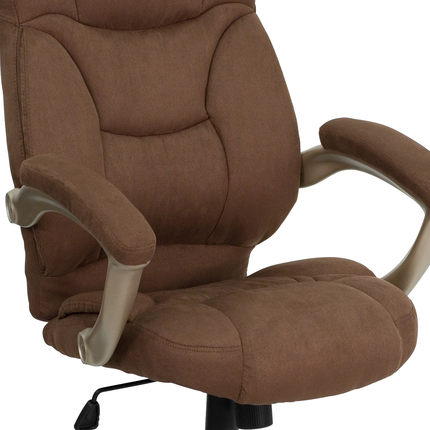 BLNK Jessie Microfiber High-Back Contemporary Executive Swivel Ergonomic Office Chair with Arms - Brown