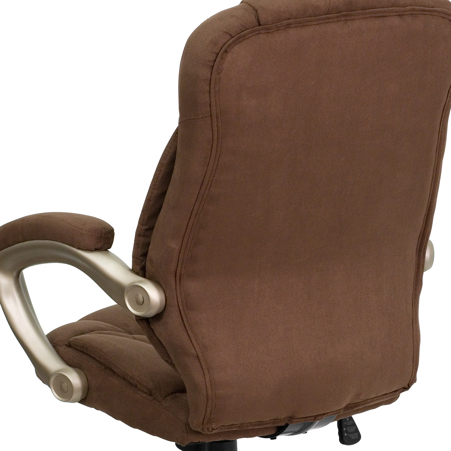 BLNK Jessie Microfiber High-Back Contemporary Executive Swivel Ergonomic Office Chair with Arms - Brown