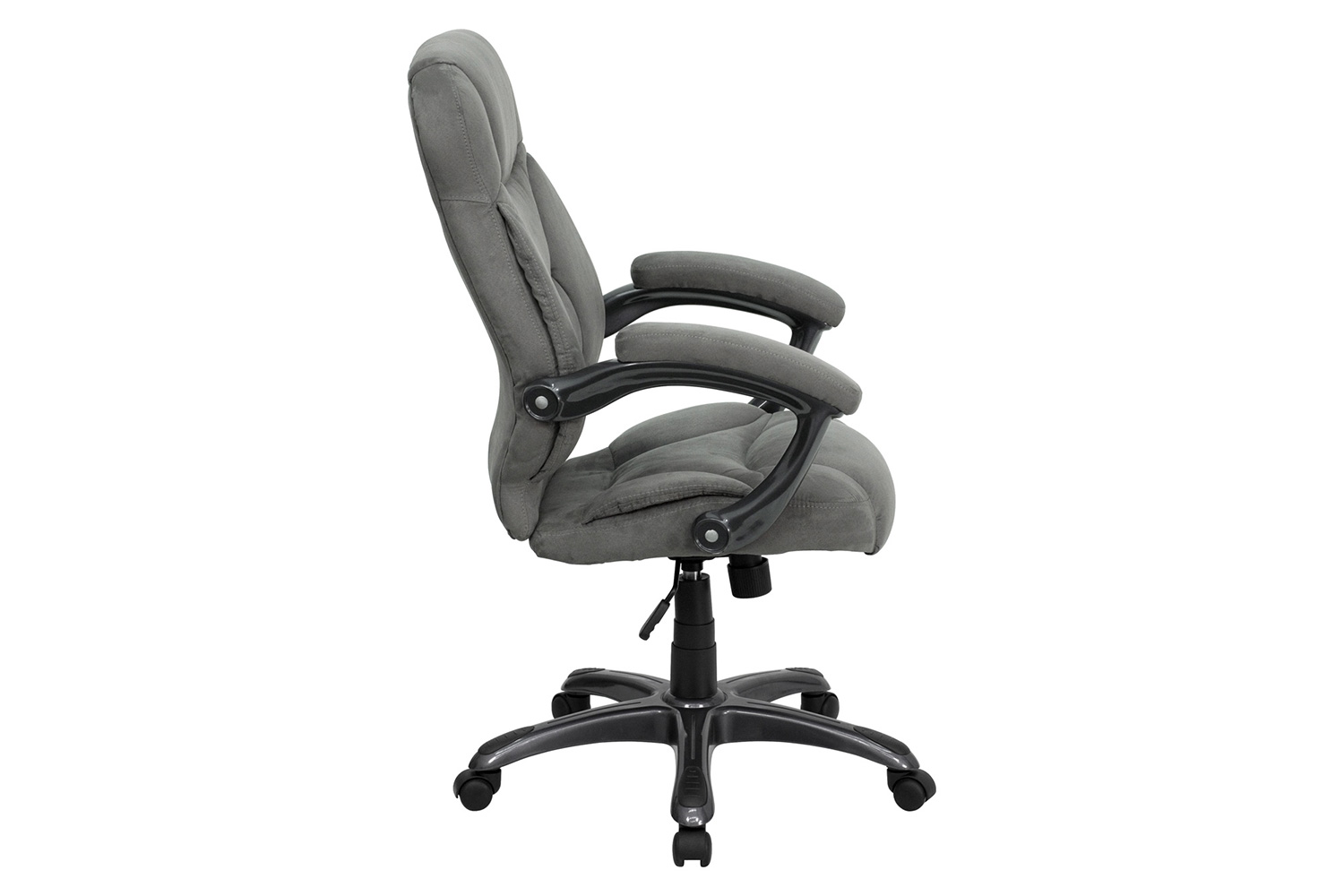 BLNK Jessie Microfiber High-Back Contemporary Executive Swivel Ergonomic Office Chair with Arms - Gray