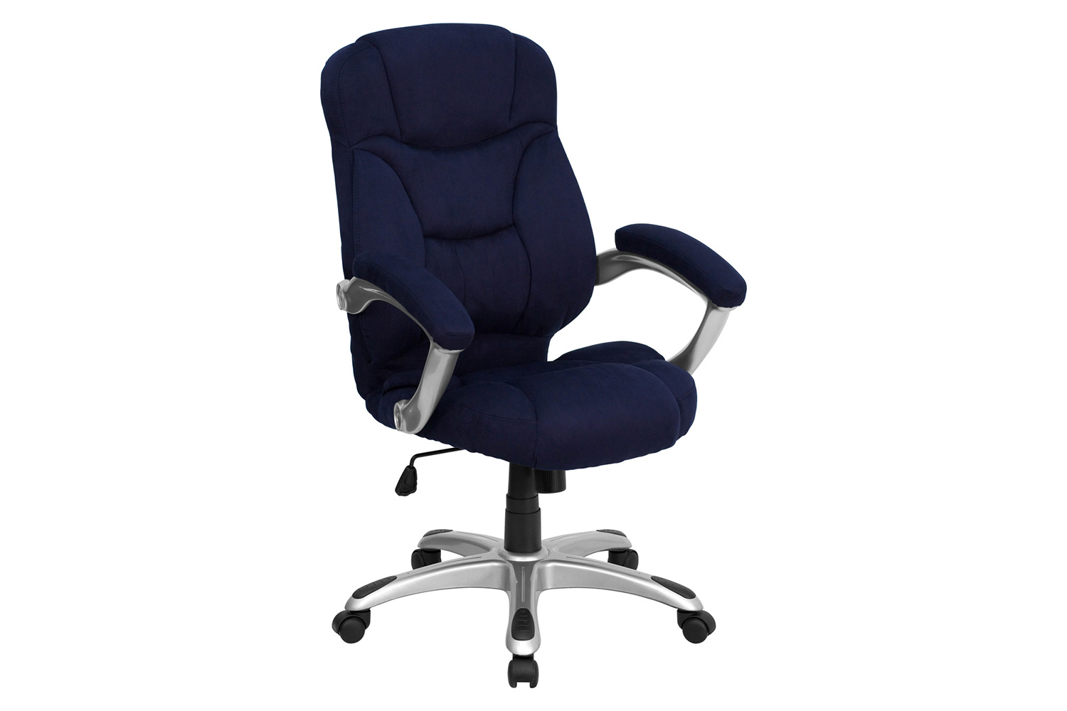 BLNK Jessie Microfiber High-Back Contemporary Executive Swivel Ergonomic Office Chair with Arms - Navy Blue