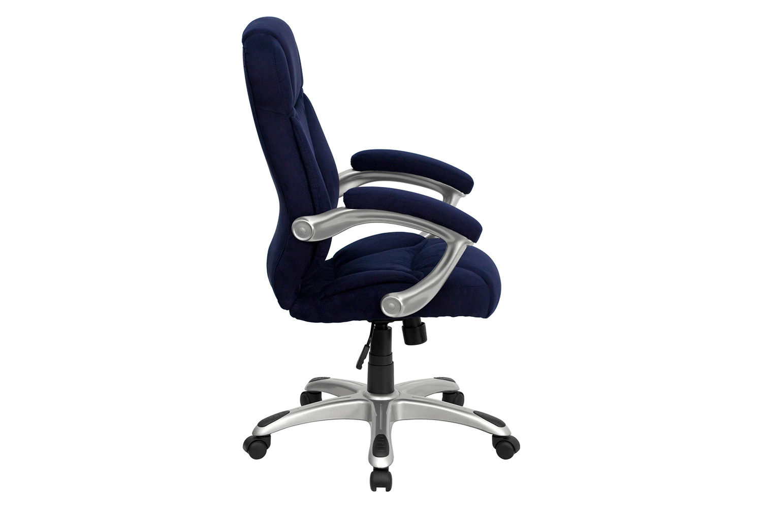 BLNK Jessie Microfiber High-Back Contemporary Executive Swivel Ergonomic Office Chair with Arms - Navy Blue