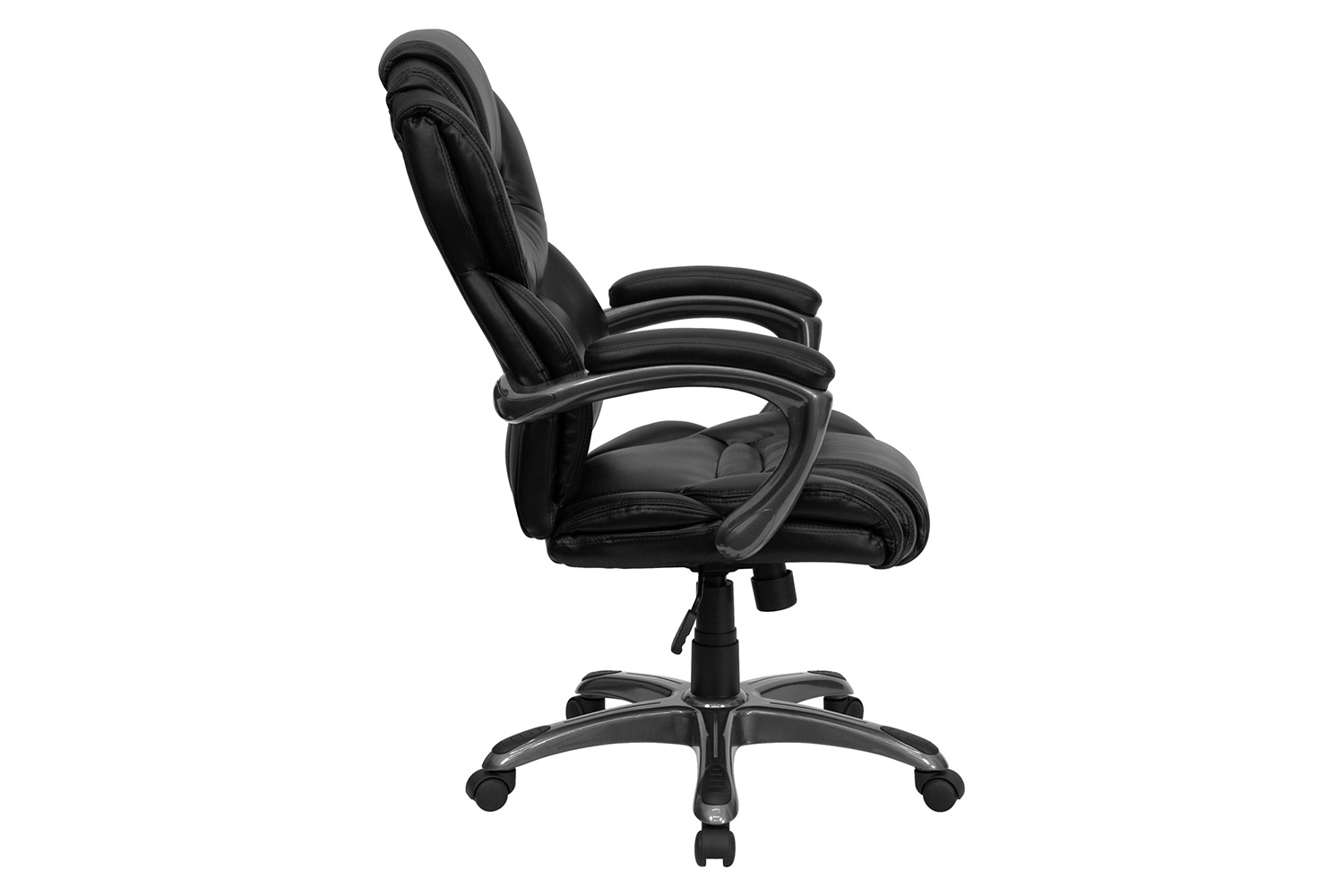 BLNK Stella LeatherSoft High-Back Executive Swivel Ergonomic Office Chair with Arms - Black