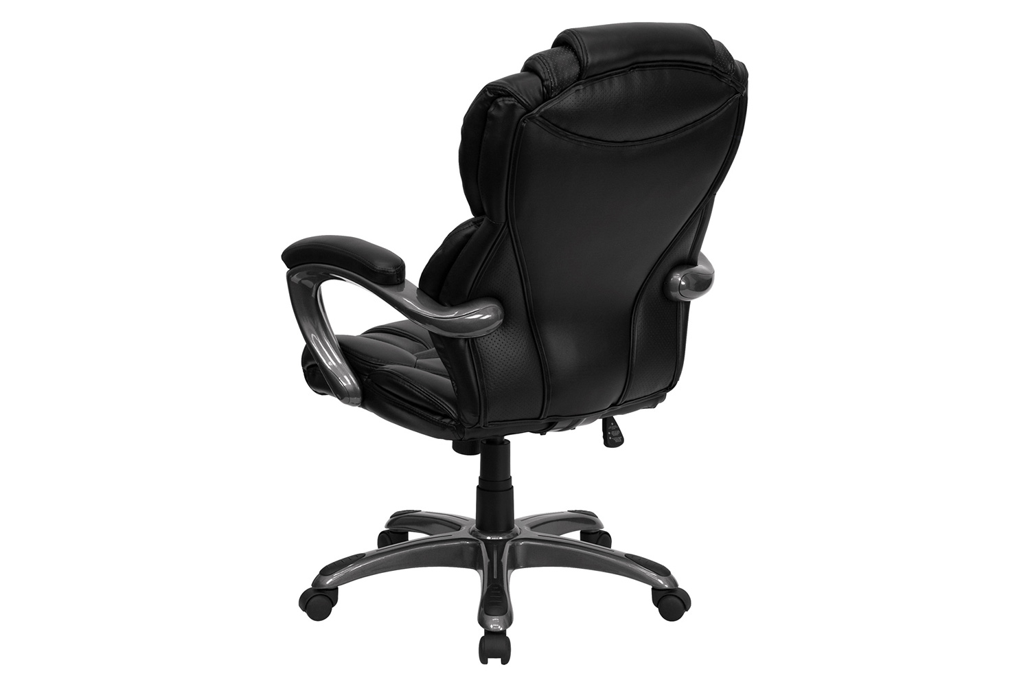 BLNK Stella LeatherSoft High-Back Executive Swivel Ergonomic Office Chair with Arms - Black