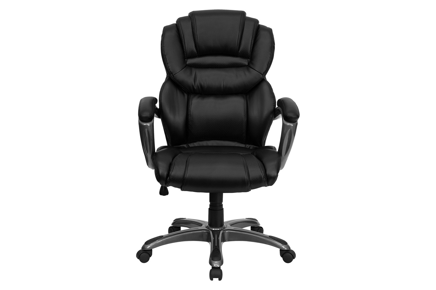 BLNK Stella LeatherSoft High-Back Executive Swivel Ergonomic Office Chair with Arms - Black