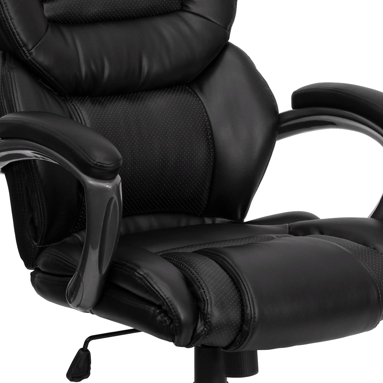 BLNK Stella LeatherSoft High-Back Executive Swivel Ergonomic Office Chair with Arms - Black