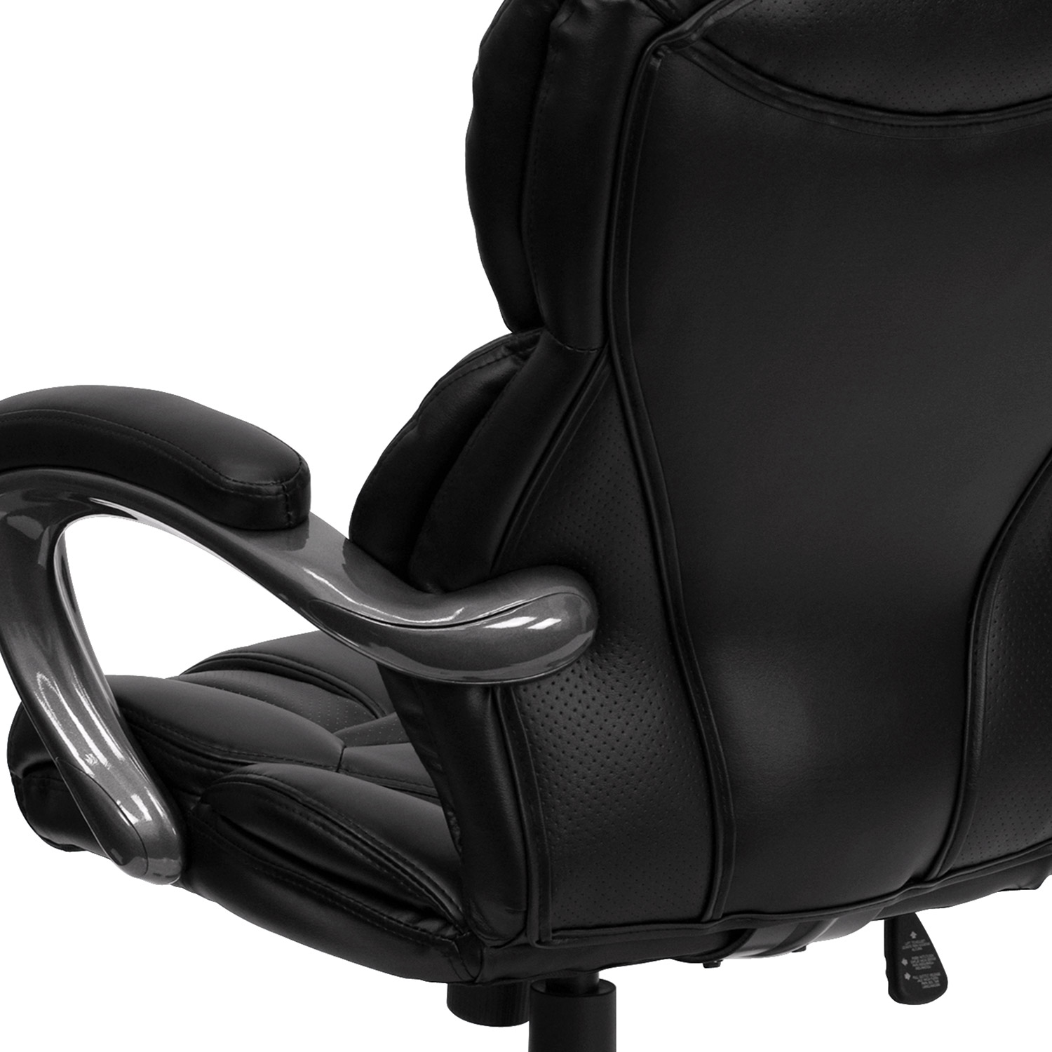 BLNK Stella LeatherSoft High-Back Executive Swivel Ergonomic Office Chair with Arms - Black