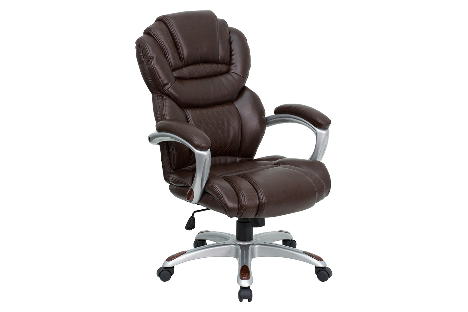 BLNK Stella LeatherSoft High-Back Executive Swivel Ergonomic Office Chair with Arms - Brown