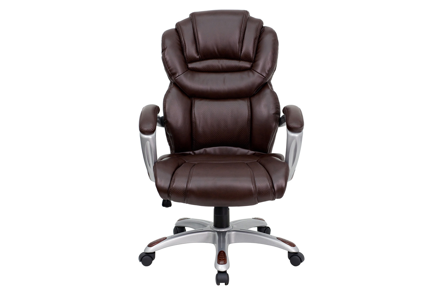 BLNK Stella LeatherSoft High-Back Executive Swivel Ergonomic Office Chair with Arms - Brown