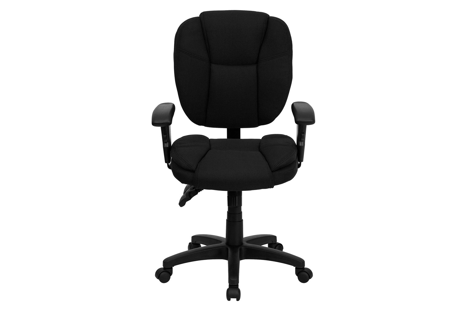 BLNK Caroline Fabric Multifunction Swivel Ergonomic Task Office Chair with Pillow Top Cushioning - Black, with Arms