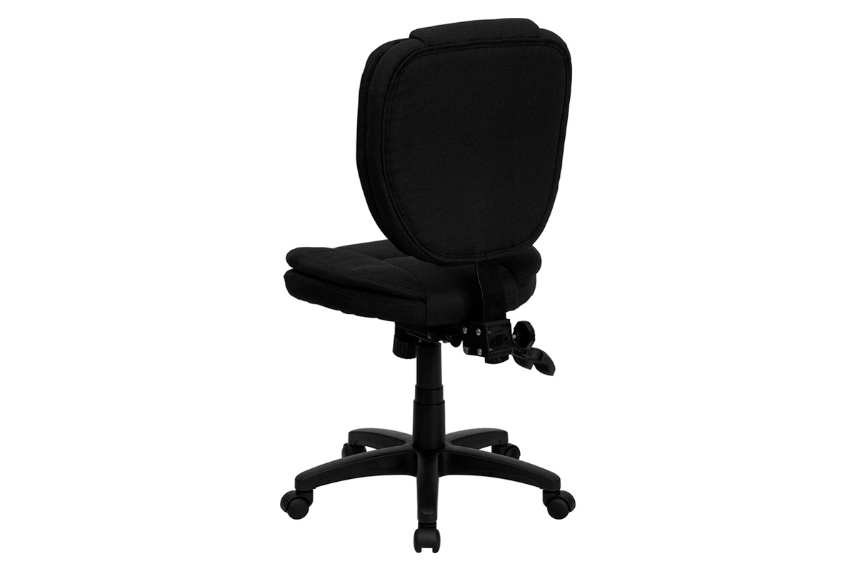 BLNK Caroline Fabric Multifunction Swivel Ergonomic Task Office Chair with Pillow Top Cushioning - Black