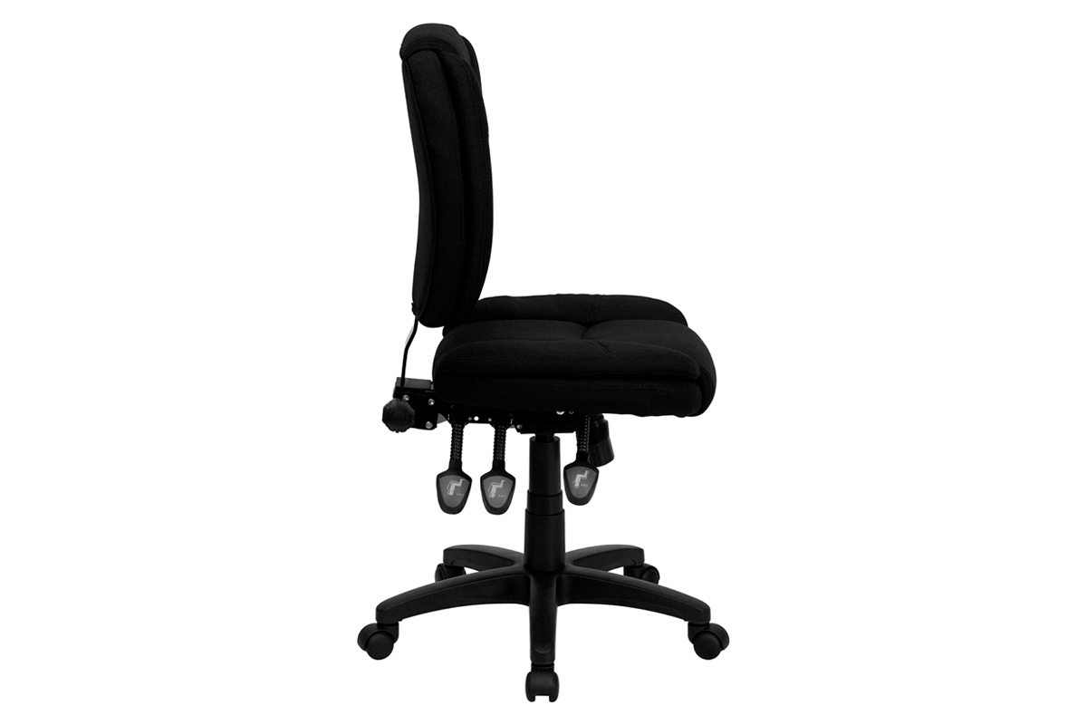 BLNK Caroline Fabric Multifunction Swivel Ergonomic Task Office Chair with Pillow Top Cushioning - Black