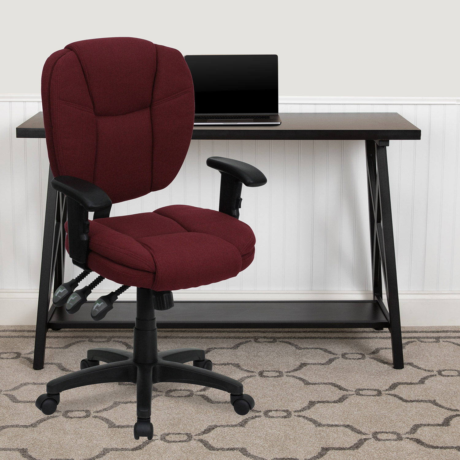 BLNK Caroline Fabric Multifunction Swivel Ergonomic Task Office Chair with Pillow Top Cushioning