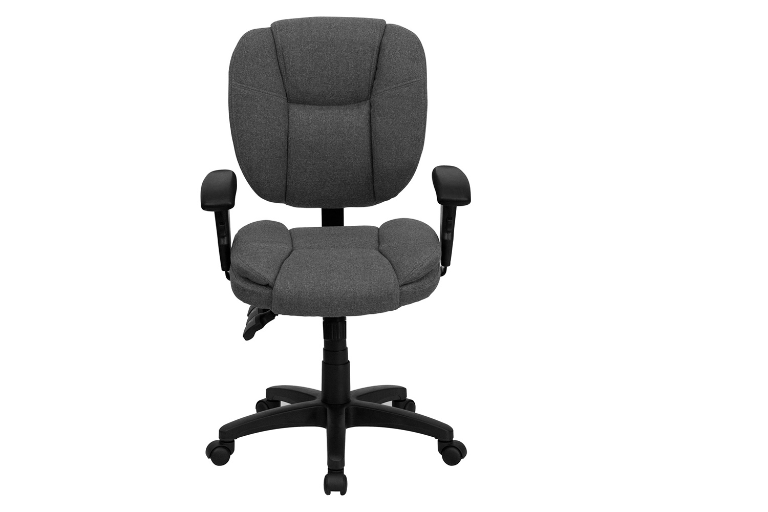 BLNK Caroline Fabric Multifunction Swivel Ergonomic Task Office Chair with Pillow Top Cushioning - Gray, with Arms