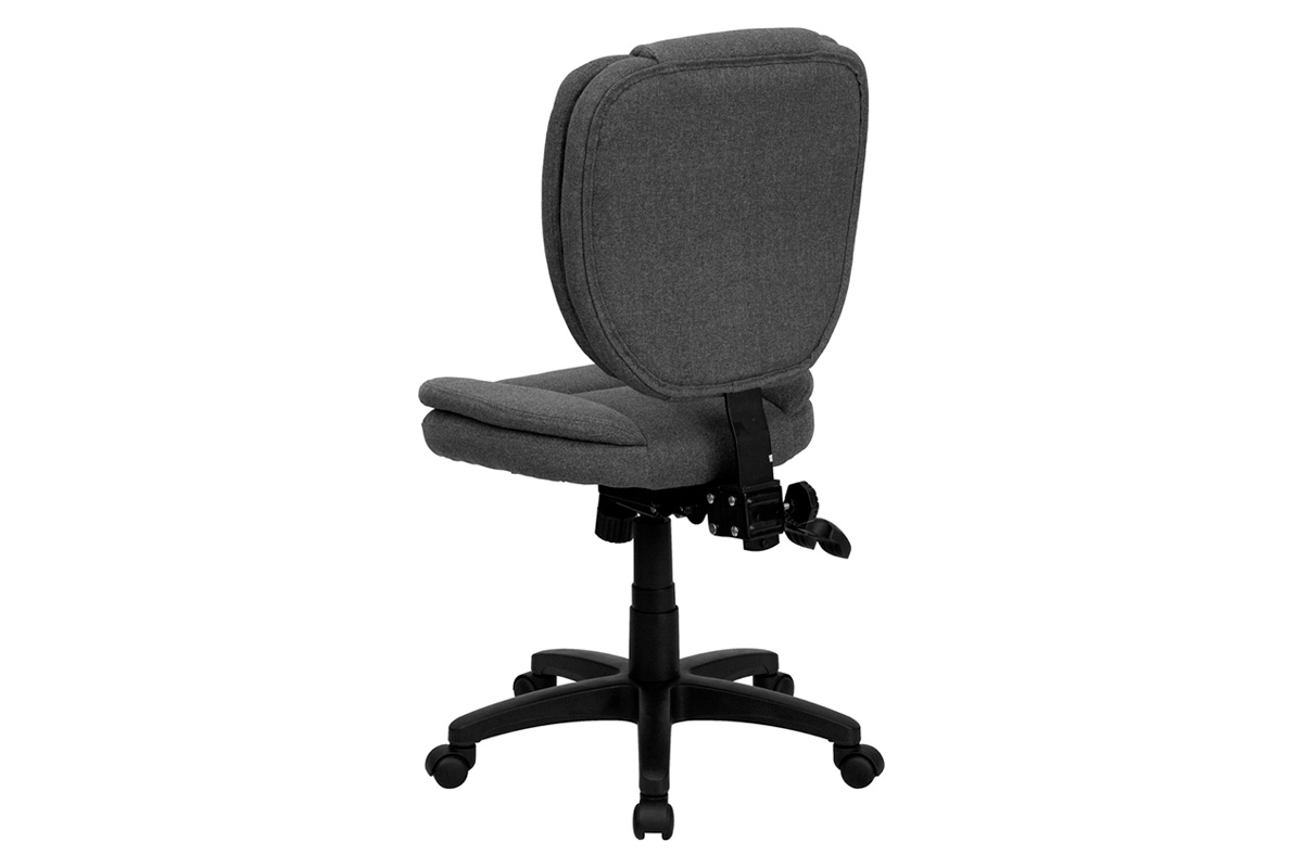 BLNK Caroline Fabric Multifunction Swivel Ergonomic Task Office Chair with Pillow Top Cushioning - Gray