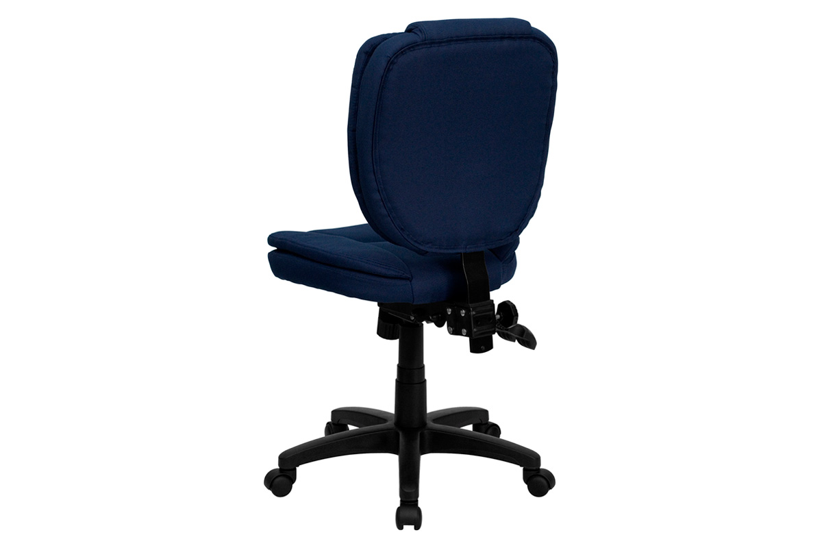 BLNK Caroline Fabric Multifunction Swivel Ergonomic Task Office Chair with Pillow Top Cushioning - Navy Blue