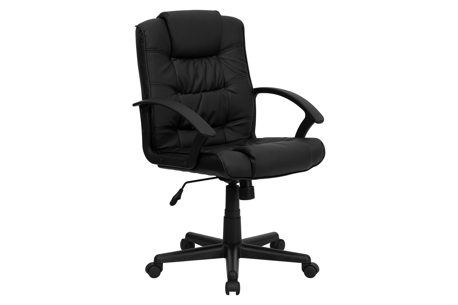 BLNK - Lindon LeatherSoft Mid-Back Swivel Task Office Chair with Arms