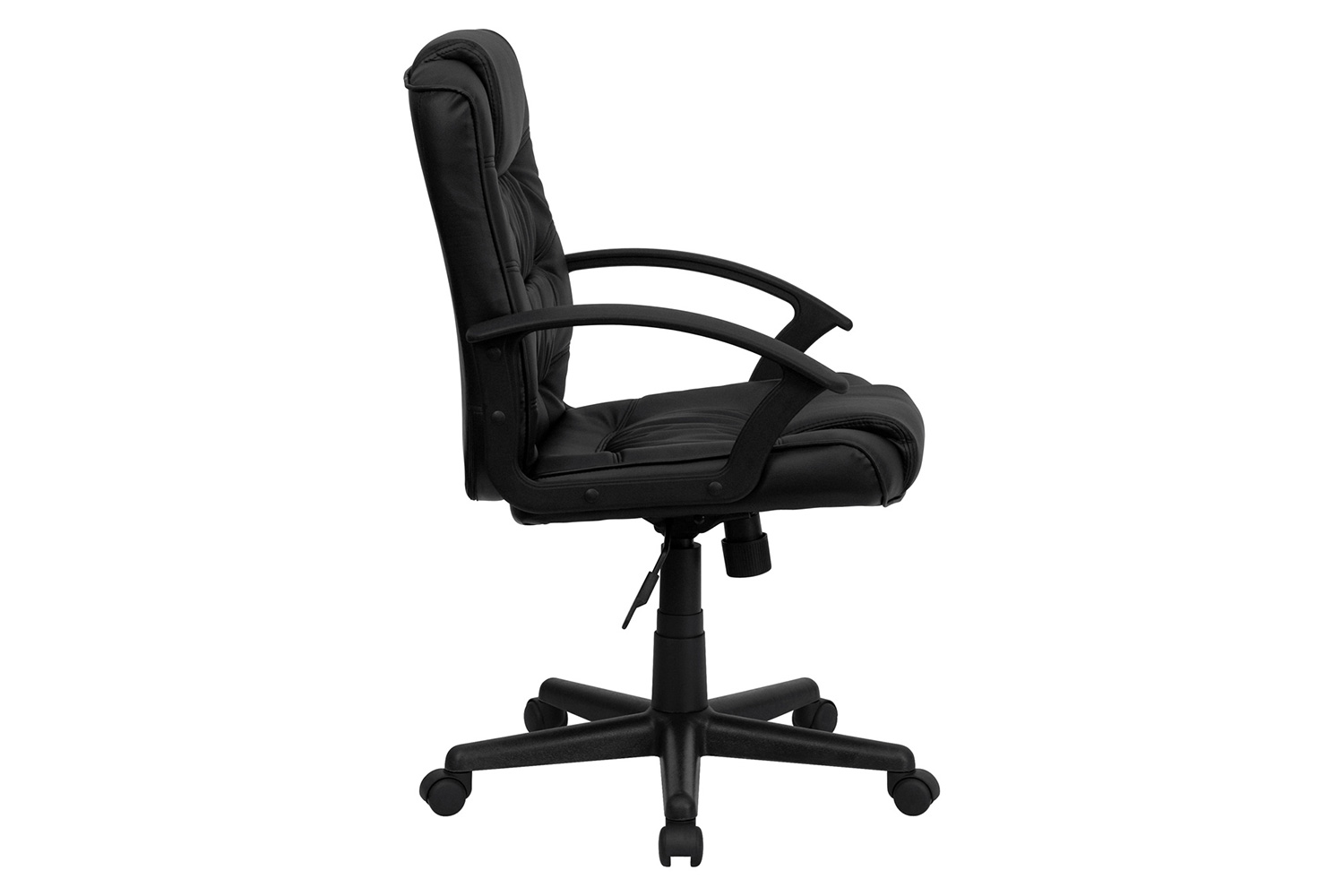 BLNK - Lindon LeatherSoft Mid-Back Swivel Task Office Chair with Arms