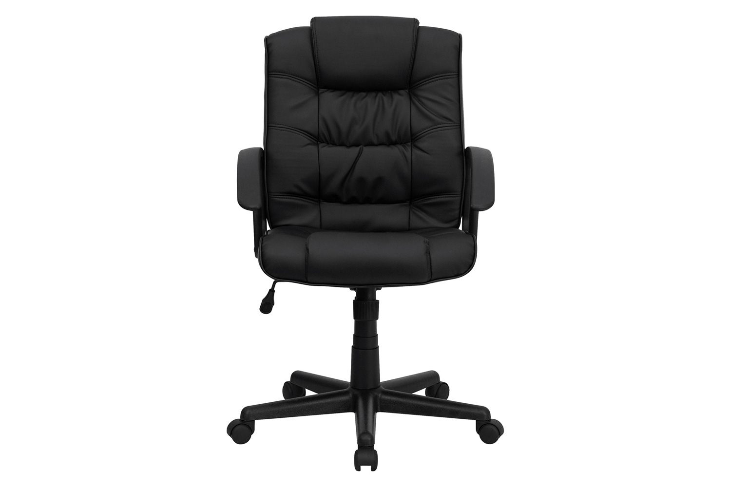 BLNK - Lindon LeatherSoft Mid-Back Swivel Task Office Chair with Arms