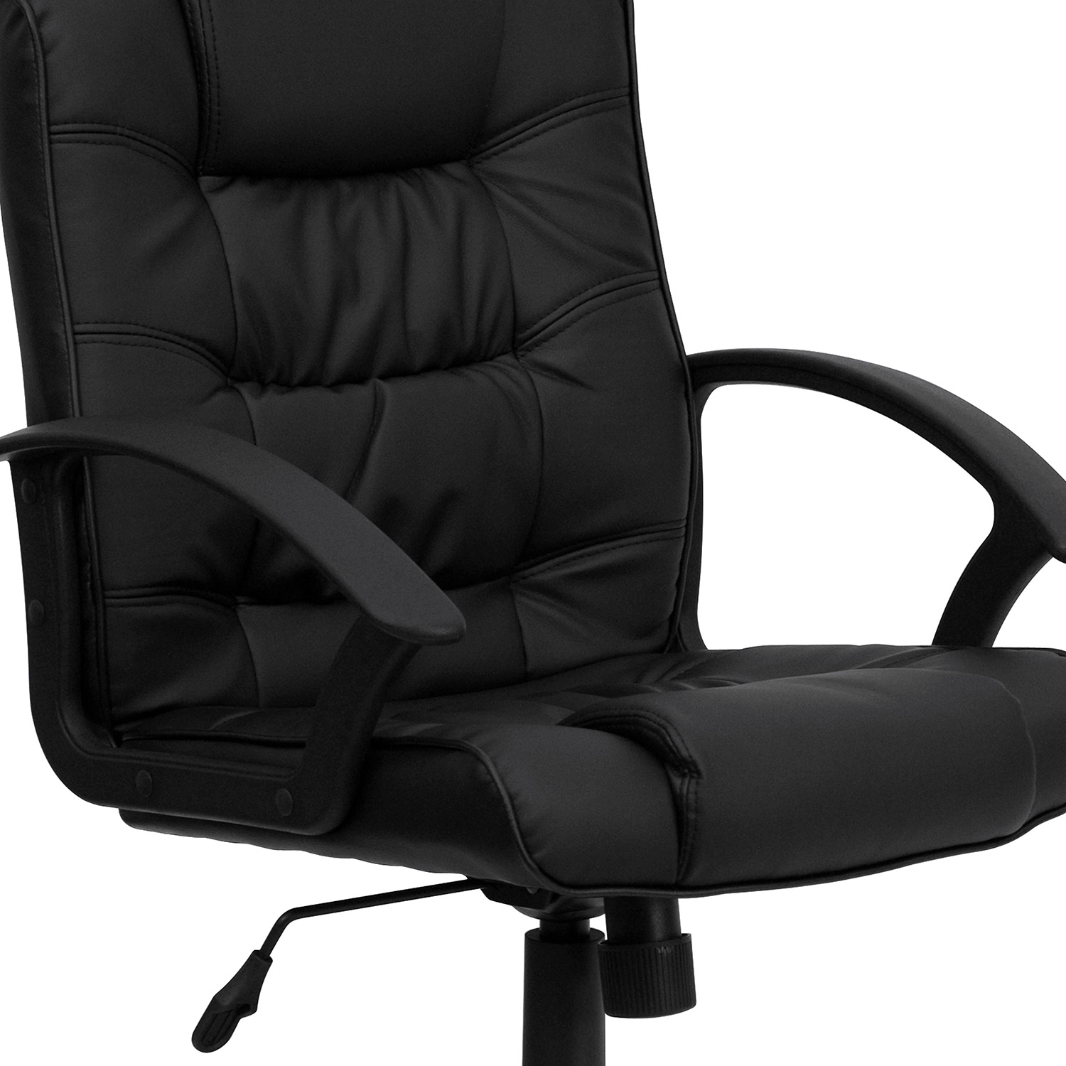 BLNK - Lindon LeatherSoft Mid-Back Swivel Task Office Chair with Arms