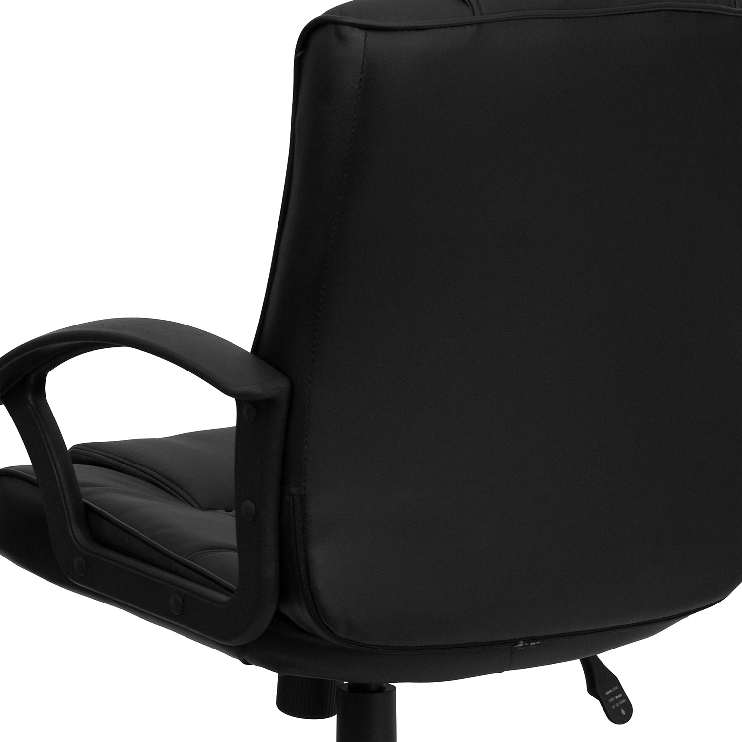 BLNK - Lindon LeatherSoft Mid-Back Swivel Task Office Chair with Arms