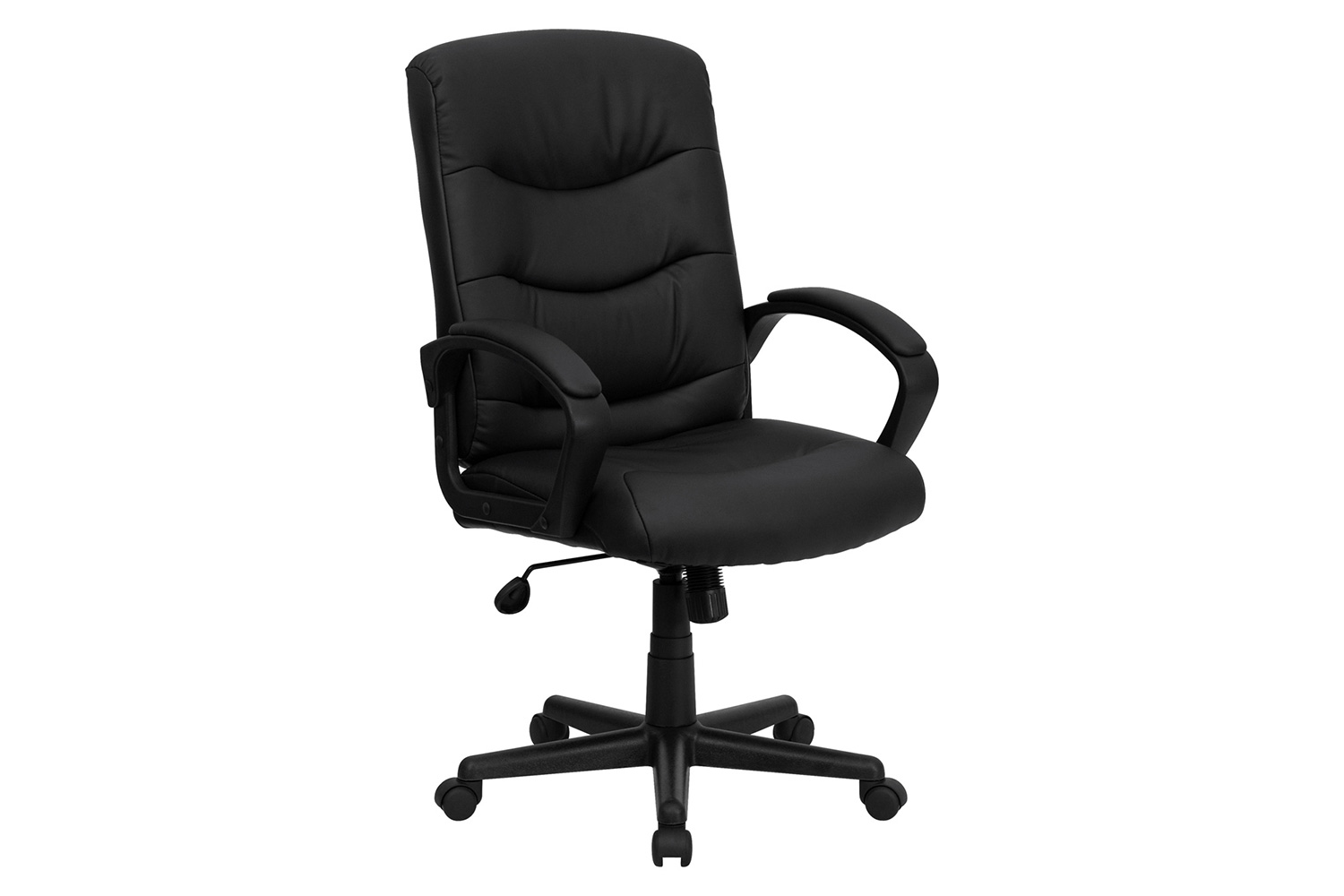 BLNK - Chelsea LeatherSoft Mid-Back Executive Swivel Office Chair with Three Line Horizontal Stitch Back and Arms