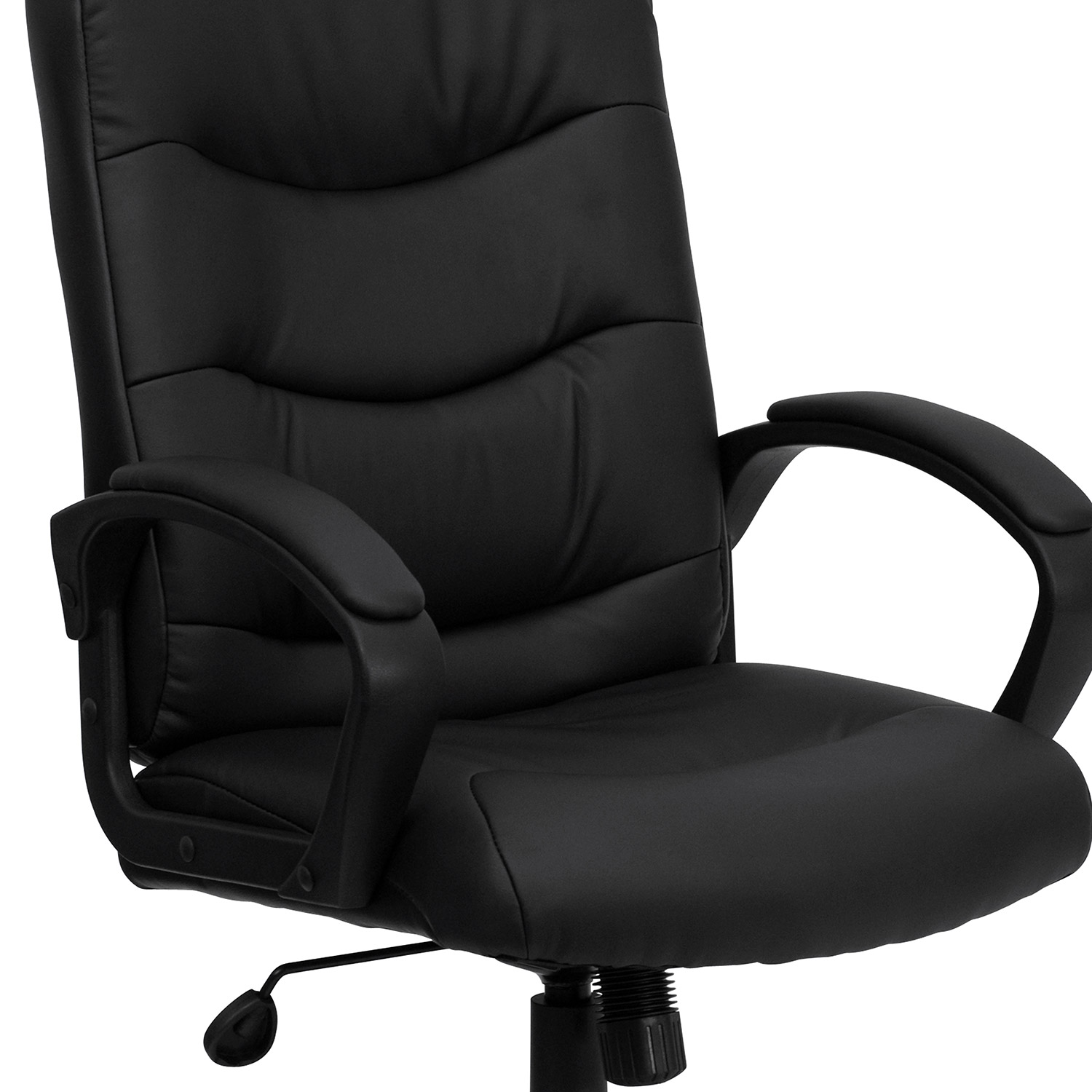 BLNK - Chelsea LeatherSoft Mid-Back Executive Swivel Office Chair with Three Line Horizontal Stitch Back and Arms