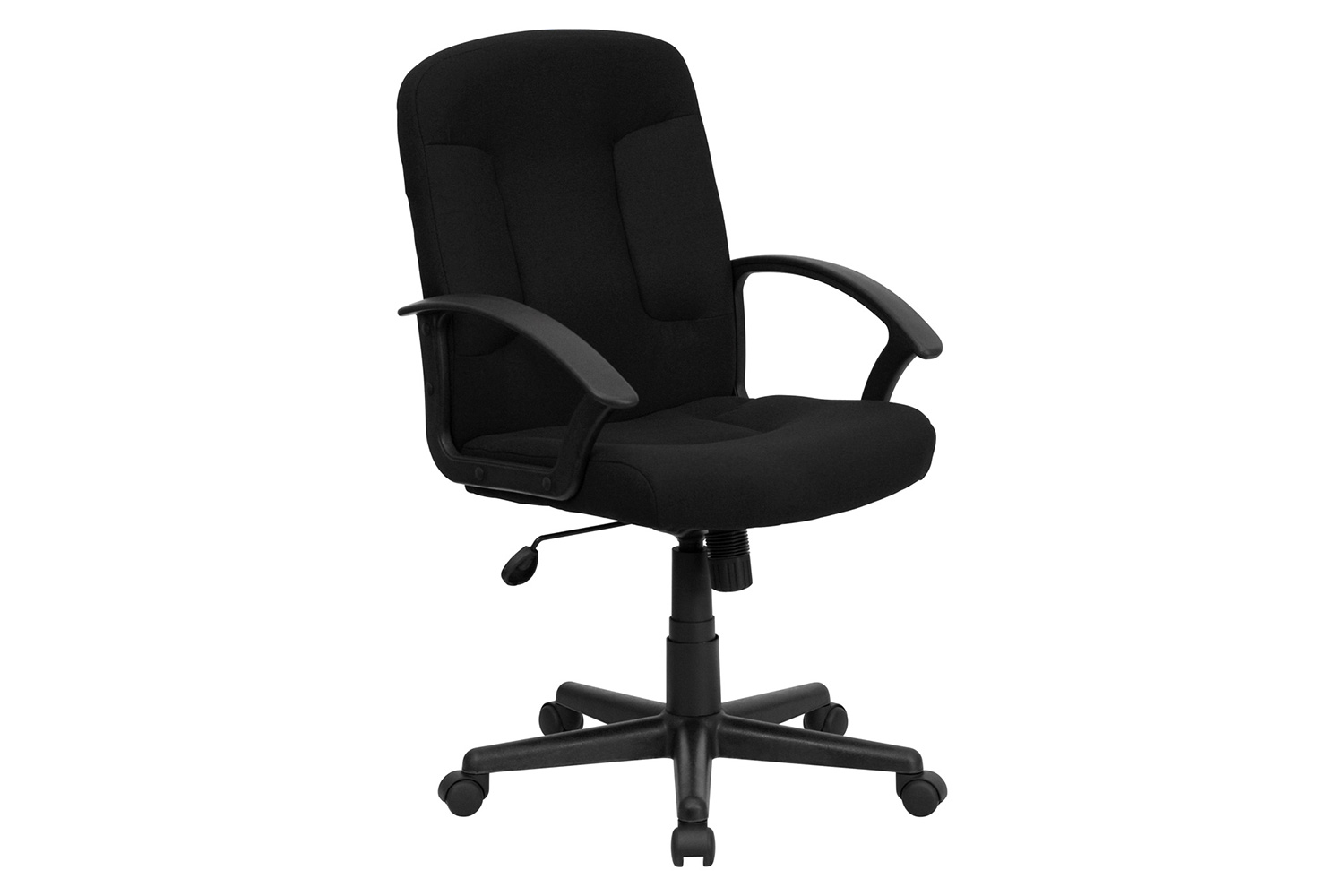 BLNK Garver Fabric Mid-Back Executive Swivel Office Chair with Nylon Arms - Black